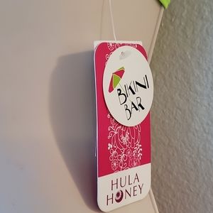Hula Honey Junior's Citrus Geo Printed Button Bandeau Bikini Top Swimsuit White Size Medium main image 1